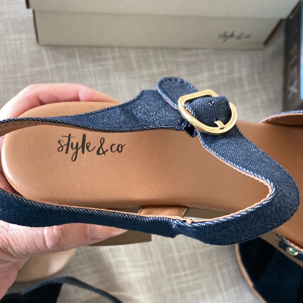 Platform heels NWT denim 10 - Picture 6 of 10